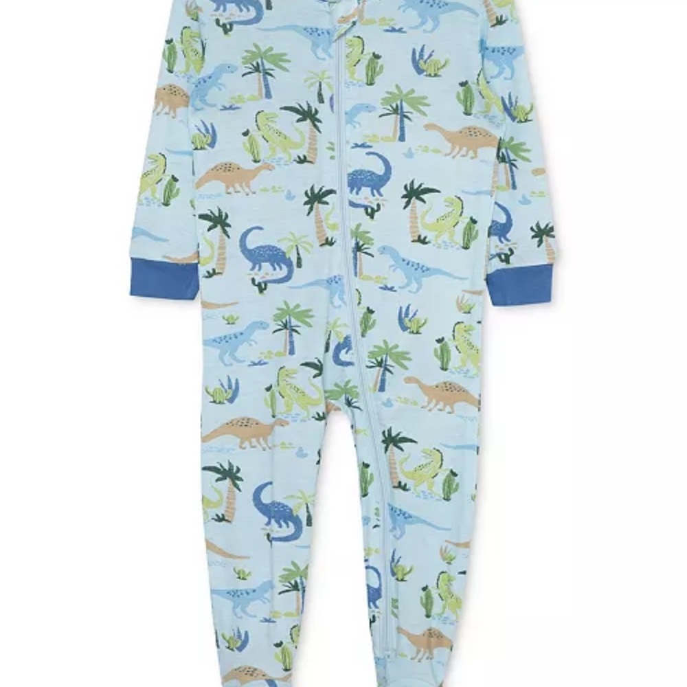 Little Me Dinosaur-Print Zip-Front Footed Pajamas - Size 12 months, new with tag